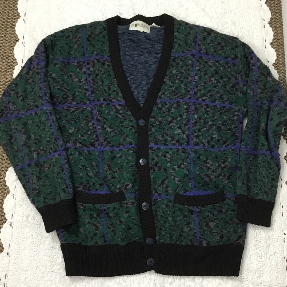 Vintage J.T. Beckett Button Front Cardigan with Front Pockets Size L